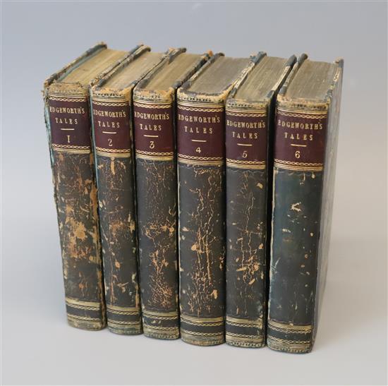 Edgeworth, Maria - Tales of a Fashionable Life, 6 vols, 8vo, half calf, cover to vol I detached, spines scratched, marbled boards, Lond